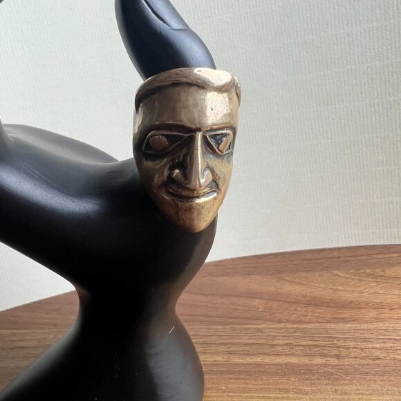 Handmade Brass Face Statement Ring Made By Daro Flood Size 10 - Picture 3 of 8